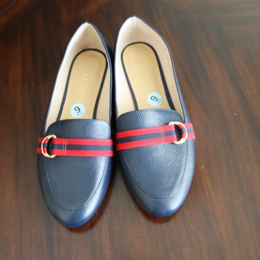 Talbots Leather Navy Flats